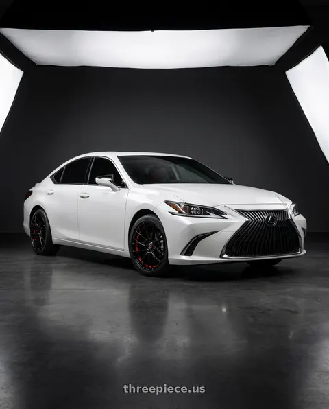 2020 Lexus ES350 Ultra Luxury with Spec-1 SP-59 5x114.3/5x120 18x8 +38 Gloss Black & Red Undercut wheels