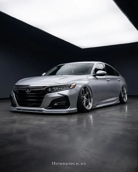 2020 Honda Accord with Work Wheels VS-KF 5X114.3 19x8.5+40 Brilliant Silver Black O Disk FULL REVERSE wheels