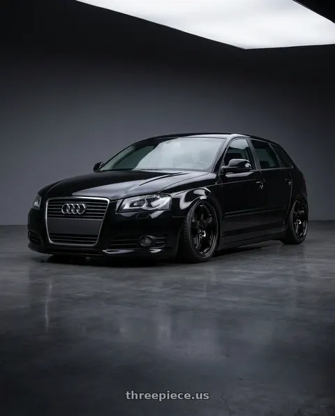 2012 Audi A3 with Gram Lights 57CR 5x112 19x8.5+45 Glossy Black wheels