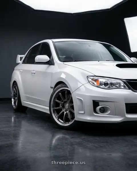 2013 Subaru WRX STI with KATANA RACING HR06 5x114.3 18x9.5 +38 Gloss Gunmetal M Lip wheels
