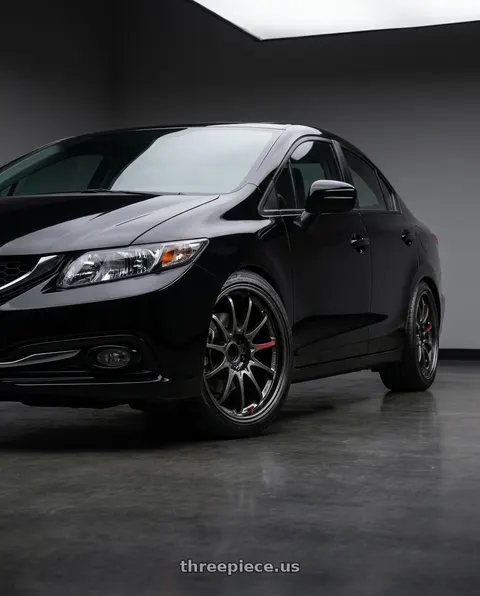2014 Honda Civic with Volk Racing CE28 CLUB RACER II BK 5x114.3 17x9.5+28 Diamond Dark Gunmetal wheels