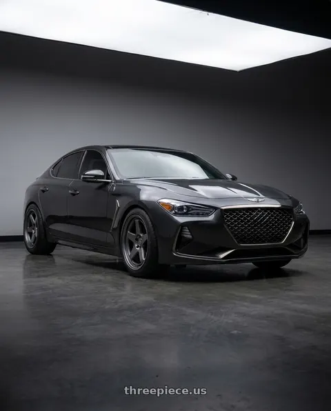 2019 Genesis G70 with Kansei K12G KNP 5X100 18x10.5 12 Gunmetal wheels