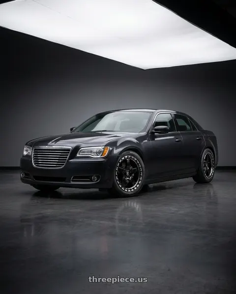 2021 Chrysler 300 with Forgestar D5 Beadlock 5x115 18x11 +12 Gloss Black Machined wheels