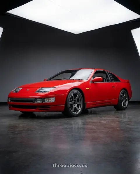 1990 Nissan 300ZX with Enkei T6R 5x114.3 18x8.5+38 Gloss Gunmetal wheels