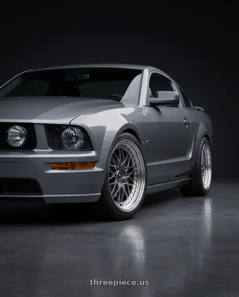 2005 Ford Mustang GT with Work Vs-Xv 5x114.3 18x10.5-17 L Disk Brilliant Silver Black wheels