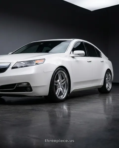 2013 Acura TL SH-AWD with MRR RW2 5x120 18x8  +35 Silver Machine Face Chrome Lip wheels