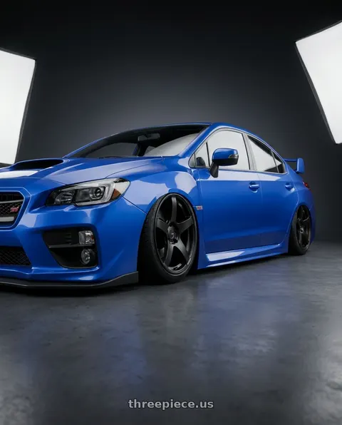 2013 Subaru WRX STI with Ssr Gtv01 5x114.3 18x8.5+40  FLAT BLACK wheels