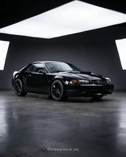 2004 Ford Mustang GT with O.E. Revolution TS-1 5x114.3 18x8.5 +35 Gloss Black wheels