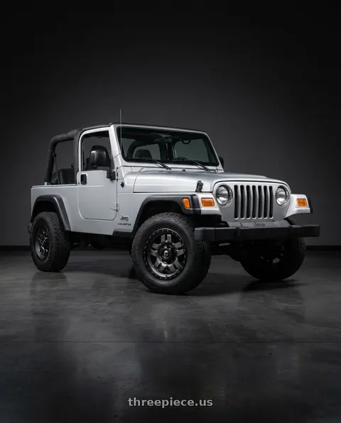 2005 Jeep Wrangler Unlimited with Fuel 1PC D558 ANZA 5X114.3 17X8.5 -6 MATTE GUN METAL BLACK BEAD RING wheels