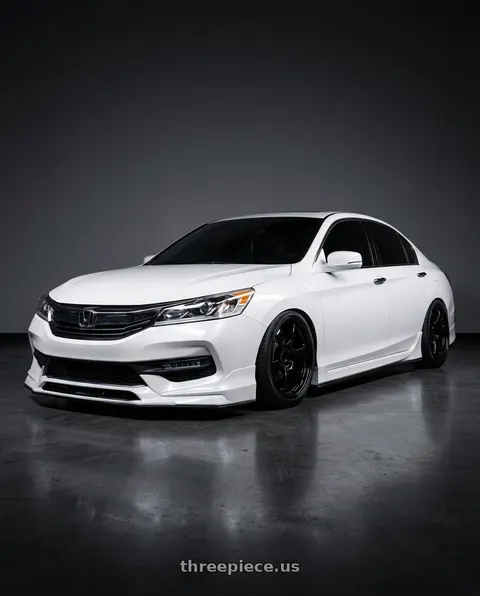 2016 Honda Accord with Gram Lights 57DR 5x108 18x8.5 +37 GLOSSY BLACK wheels