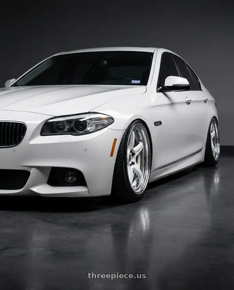 2016 BMW 535i with Work T5R 2P 5x120 18x10.5 +12 WHITE wheels