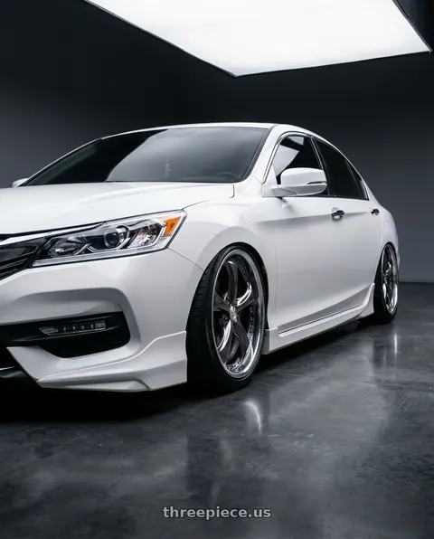 2016 Honda Accord with Work Wheels VS-KF 5x100 19x8.5+1 Brilliant Silver Black R Disk FULL REVERSE wheels