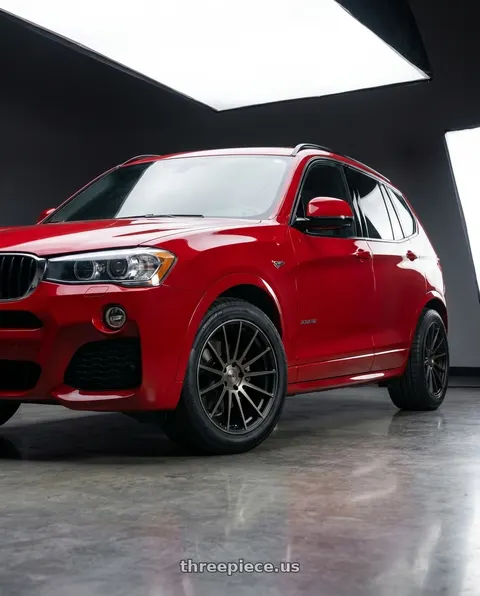 2017 BMW X3 with TSW LUCO 5X120 19X9.5 +40 MATTE BLACK W/ MACHINE FACE & DARK TINT wheels