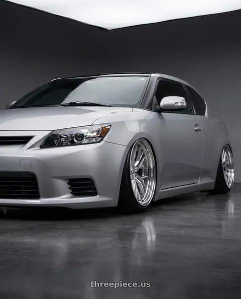 2012 Scion tC with Rohana RFC3 5x114.3 20x10 +40 Machine Silver/Stainless Lip wheels