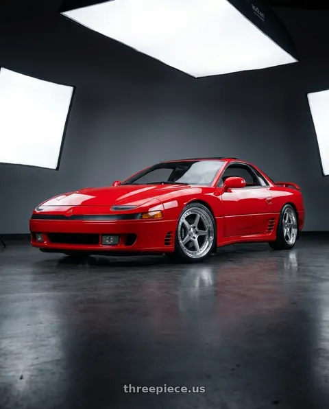 1993 Mitsubishi 3000GT VR-4 with Aodhan DS09 5x114.3 19x8.5+35 Silver w/Machined Face wheels