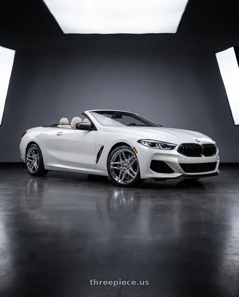 2024 BMW M8 with HERITAGE WHEEL EBISU MONOC 5x112 20x9 +25 CHROME wheels