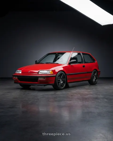1990 Honda Civic with Niche 1PC M106 NR6 4X100/4X114.3 18X8 +40 MATTE BLACK MILLED wheels