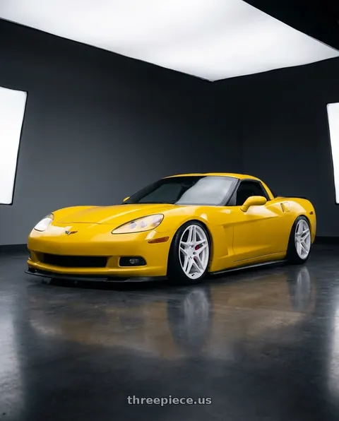 2007 Chevrolet Corvette with Kansei K15W Astro 5X120 18x9.5 35 Gloss White wheels