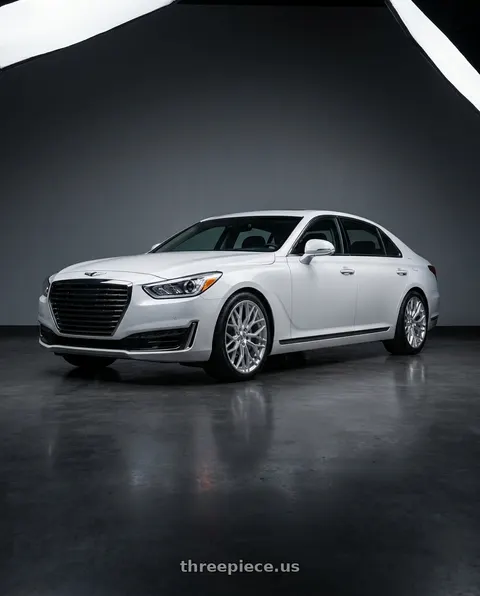 2018 Genesis G90 Ultimate with DOLCE PERFORMANCE MAGARI 5x114.3 20x10 +40 Gloss Silver wheels