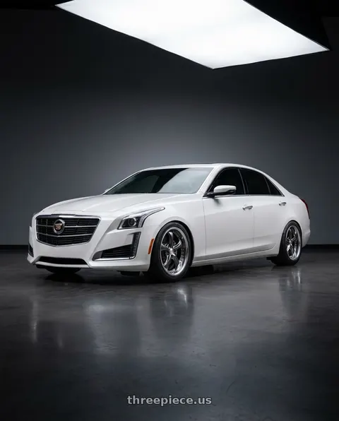 2016 Cadillac CTS Luxury with Work Wheels VS-KF 5x120 19x8.5+35 Brilliant Silver Black L Disk FULL REVERSE wheels