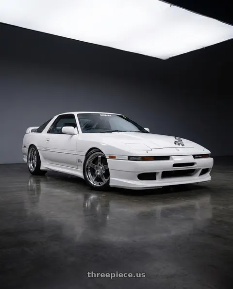 1987 Toyota Supra with Work Equip E05 5x114.3 19x10+59 a disk 3d Chrome wheels