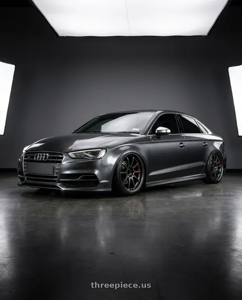 2015 Audi S3 with Volk Racing CE28 CLUB RACER II BK 5x112 18x8.5+44 Diamond Dark Gunmetal wheels