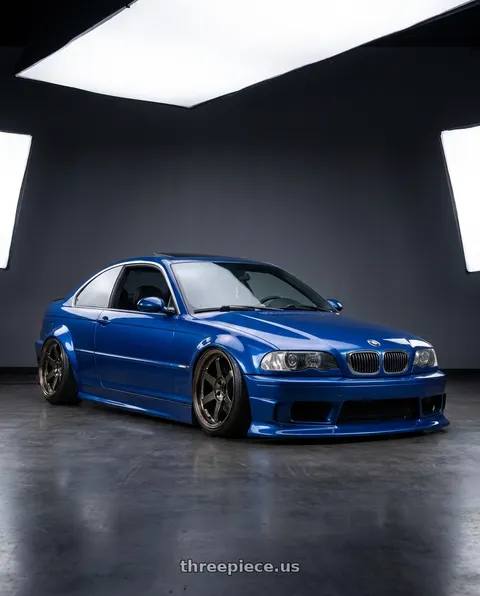 2003 BMW 330i with Volk Racing TE37SL 5x114.3 19x10.5+12 Pressed Double Black wheels