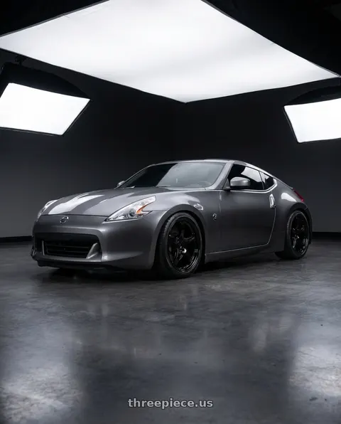 2009 Nissan 370Z with Gram Lights 57CR 5x114.3 19x10.5+12 Glossy Black wheels