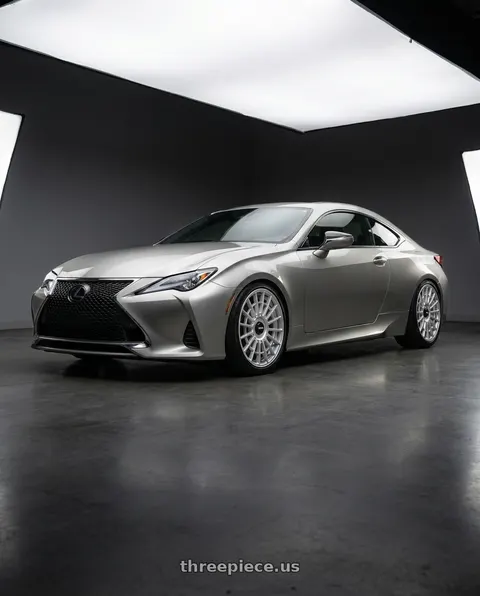2020 Lexus RC300 with Rotiform 1PC R143 LAS-R 5X114.3/5X120 20X8.5 +35 GLOSS SILVER wheels