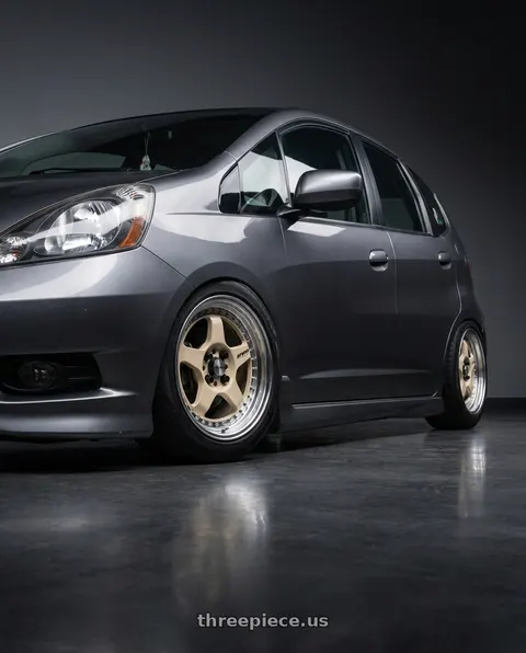 2012 Honda Fit Sport with Work Meister Cr01 4x100 16x7+35 A Disk Bright Buff Finish wheels