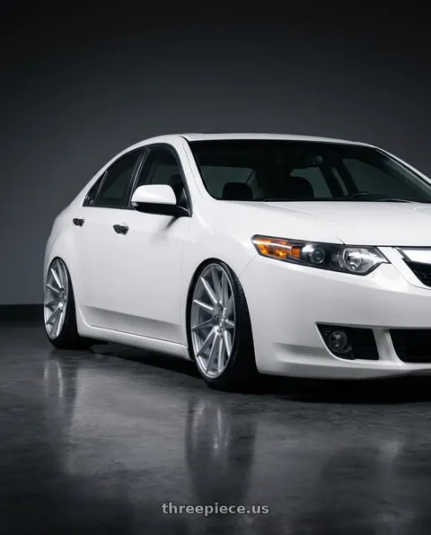 2013 Acura TSX with Niche 1PC M112 SURGE 5X114.3 19X8.5 +35 GLOSS SILVER MACHINED wheels