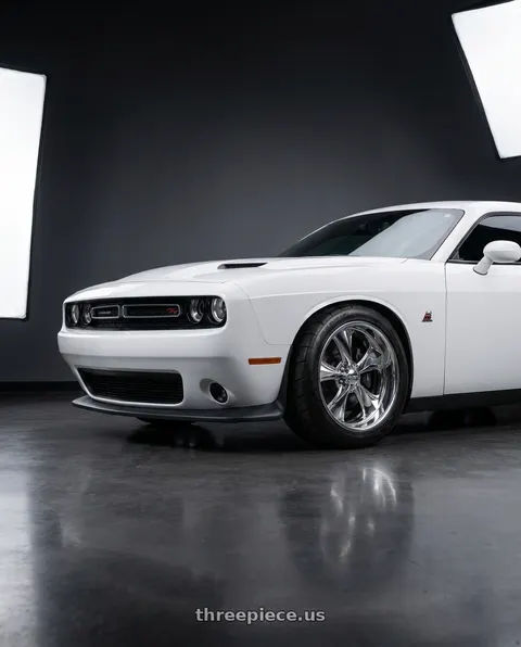 2016 Dodge Challenger with Foose 2PC F201 NITROUS 5X120.65 18X7 +0 HIGH LUSTER POLISHED wheels