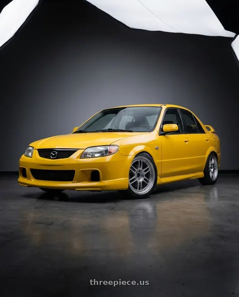 2003 Mazda Protege Mazdaspeed with Enkei RPF1 5x114.3 17x7.5+48 Silver wheels
