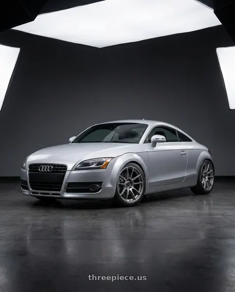 2008 Audi TT with Konig Heliogram 5X112 19x8.5+43 Titanium Metallic Knurled Bead Flow Formed wheels