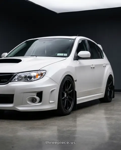2012 Subaru Wrx Hatchback Pearl with Work Cr 2P 5x100 18x8.5 +45 Matte Black wheels