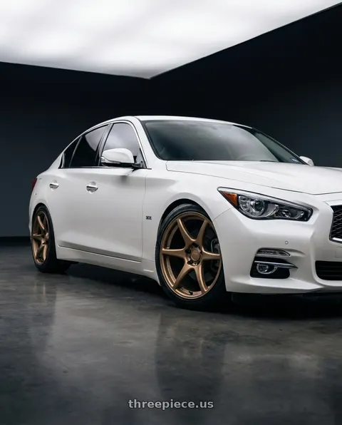 2017 INFINITI Q50 with Kansei K11B Tandem 5X120 18x9 35 Bronze wheels