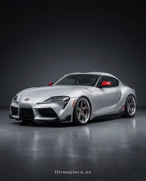 2026 Toyota GR Supra with Work Zeast Black Label Bst2 5x112 19x11+38 R Disk Brilliant Silver Black wheels