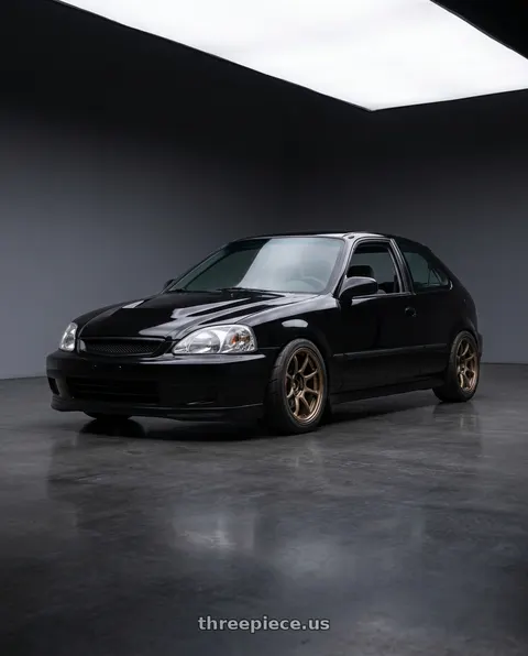 1996 Honda Civic with Volk Racing ZE40 4x100 16x7.0+36 Bronze Almite wheels