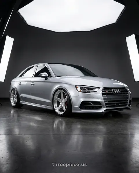 2016 Audi S3 with DOLCE PERFORMANCE STELLA 5x112 20x8.5 +28 Gloss Silver wheels
