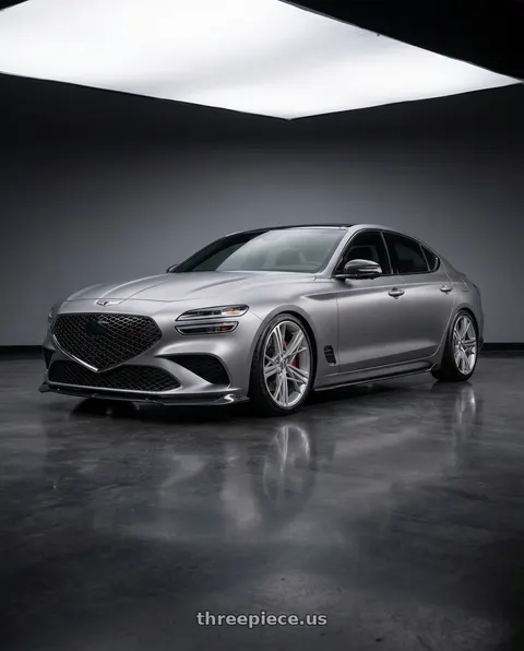 2024 Genesis G70 with Rohana RC7 5x114.3 20x10+45 Machine Silver wheels