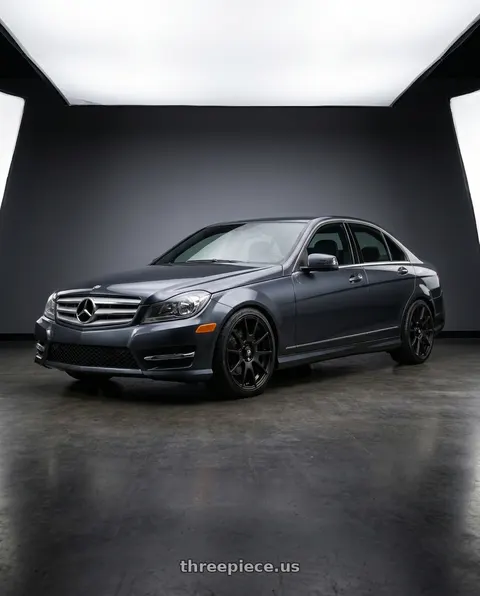 2013 Mercedes-Benz C250 with Motegi MR118 MS7 5X112 18X8 +45 MATTE BLACK wheels
