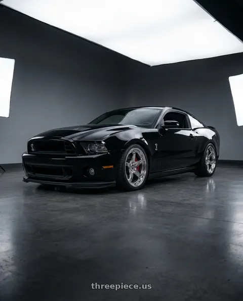 2014 Ford Mustang GT with ESR Wheels APX6 5x114.3 19x9.5 +22 Vacuum Chrome wheels