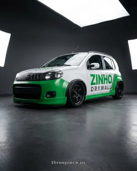 2014 fiat uno way adesivado with fifteen52 ANALOG HD 5x150 17x8.0 +25 ASPHALT BLACK (SATIN BLACK) wheels