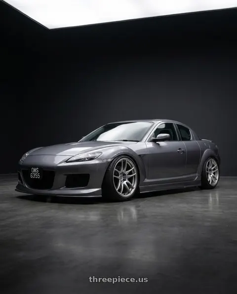 2006 Mazda RX-8 with Work Emotion Cr Kiwami 5x114.3 18x8.5 +38 Gt Silver wheels