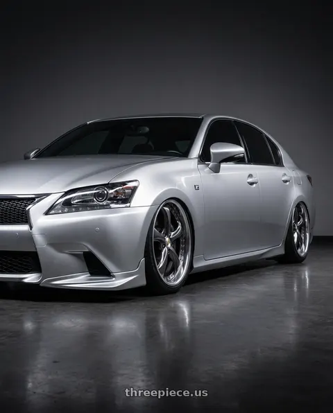 2015 Lexus GS350 with Work Wheels VS-KF 5x114.3 20x8.5+34 Brilliant Silver Black A Disk FULL REVERSE wheels