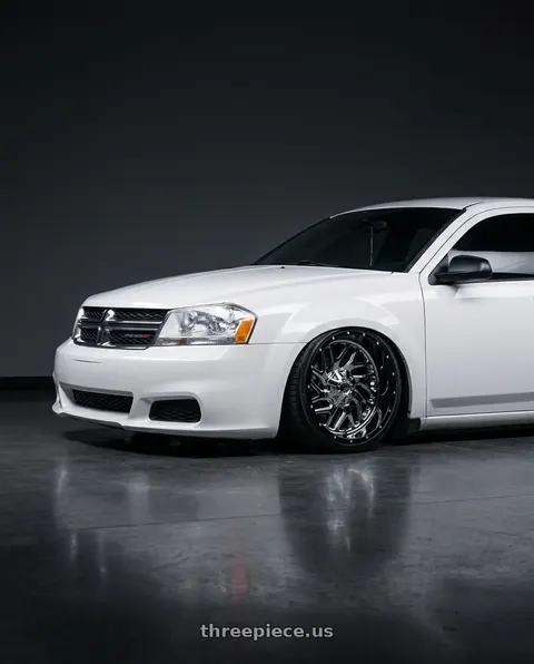 2011 Dodge Avenger with Fuel 2PC D211 TRITON 8X165.1 20X12 -44 CHROME PLATED GLOSS BLACK LIP wheels