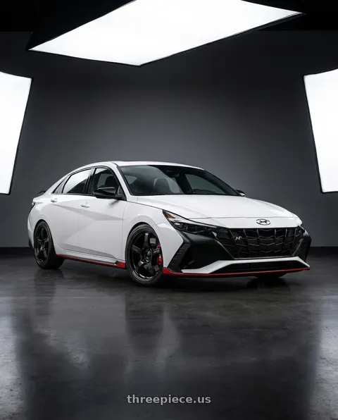 2024 Hyundai Elantra N with Gram Lights 57CR 5x114.3 19x8.5+45 Glossy Black wheels