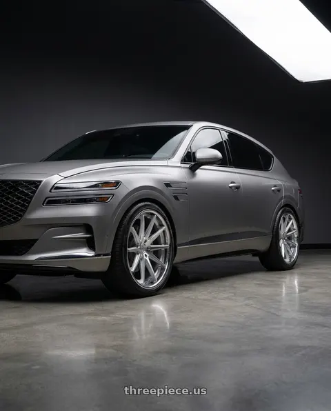 2027 Genesis GV80 Advanced with Rohana RFC10 5x114.3 22x9+35 Machine Silver/Chrome Lip wheels