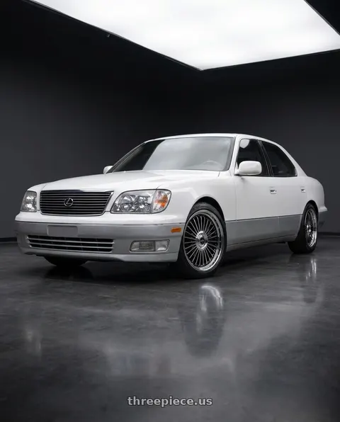 1998 Lexus LS400 with Work Emitz Black Polish 5x114.3 19x8.0 +38 wheels