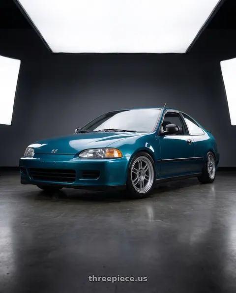 1995 Honda Civic LX with Enkei RPF1 4x100 16x7+35 Silver wheels